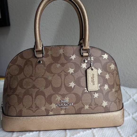 COACH MINI SIERRA SATCHEL IN SIGNATURE CANVAS WITH POP STAR PRINT - Picture 1 of 13